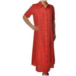 Ottod'Ame Ottod'Ame - Short-Sleeved Short Dress - Red - Dresses - Luxury Exclusive Collection - Avvenice