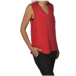 Ottod'Ame Ottod'Ame - Silk Tank Top with Wide Shoulder Strap - Red - Top - Luxury Exclusive Collection - Avvenice^ Tops