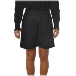Ottod'Ame Ottod'Ame - Skirt in Linen Fabric - Black - Skirt - Luxury Exclusive Collection - Avvenice