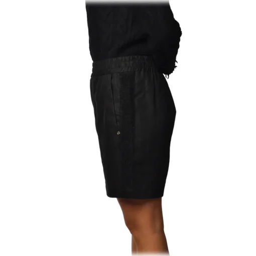 Ottod'Ame Ottod'Ame - Skirt in Linen Fabric - Black - Skirt - Luxury Exclusive Collection - Avvenice