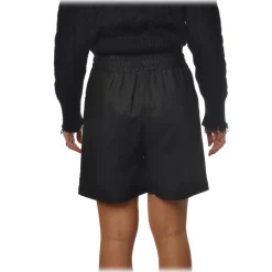 Ottod'Ame Ottod'Ame - Skirt in Linen Fabric - Black - Skirt - Luxury Exclusive Collection - Avvenice