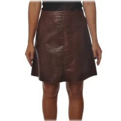 Ottod'Ame Ottod'Ame - Skirt in Python Printed Eco-Leather - Bordeaux - Skirt - Luxury Exclusive Collection - Avvenice^ Skirts