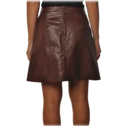Ottod'Ame Ottod'Ame - Skirt in Python Printed Eco-Leather - Bordeaux - Skirt - Luxury Exclusive Collection - Avvenice^ Skirts