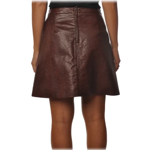 Ottod'Ame Ottod'Ame - Skirt in Python Printed Eco-Leather - Bordeaux - Skirt - Luxury Exclusive Collection - Avvenice^ Skirts