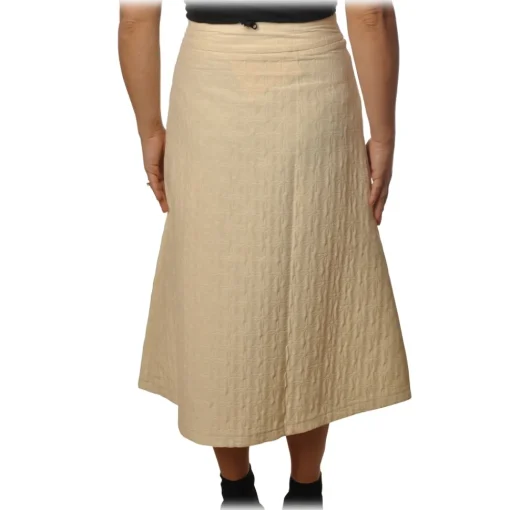 Ottod'Ame Ottod'Ame - Skirt With Strap - Cream - Skirt - Luxury Exclusive Collection - Avvenice^ Skirts