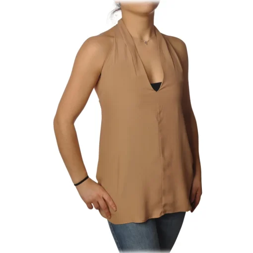 Ottod'Ame Ottod'Ame - Tank Top with Open Back - Beige - Top - Luxury Exclusive Collection - Avvenice