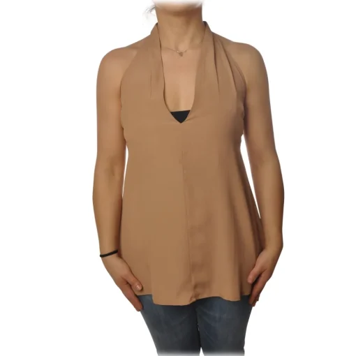 Ottod'Ame Ottod'Ame - Tank Top with Open Back - Beige - Top - Luxury Exclusive Collection - Avvenice