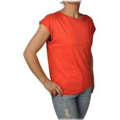 Ottod'Ame Ottod'Ame - Tank Top with Wide Shoulder Strap - Fluo Orange - Top - Luxury Exclusive Collection - Avvenice^ Tops