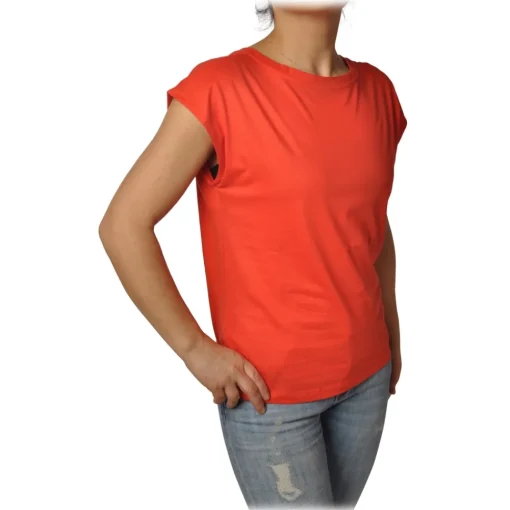 Ottod'Ame Ottod'Ame - Tank Top with Wide Shoulder Strap - Fluo Orange - Top - Luxury Exclusive Collection - Avvenice^ Tops