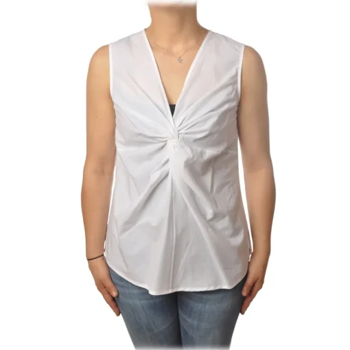 Ottod'Ame Ottod'Ame - Top with Knot Detail - White - Top - Luxury Exclusive Collection - Avvenice