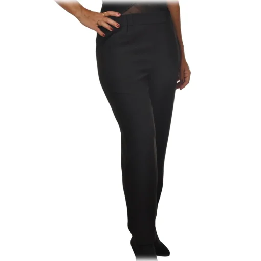 Ottod'Ame Ottod'Ame - Trousers with Tapered Leg - Black - Trousers - Luxury Exclusive Collection - Avvenice^ Trousers