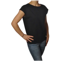 Ottod'Ame Ottod'Ame - T-Shirt with V-Neckline on the Back - Black - T-Shirt - Luxury Exclusive Collection - Avvenice^ T-shirt