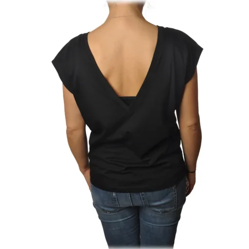 Ottod'Ame Ottod'Ame - T-Shirt with V-Neckline on the Back - Black - T-Shirt - Luxury Exclusive Collection - Avvenice^ T-shirt