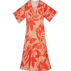 Ottod'Ame Ottod'Ame - Viscose Floral Patterned Dress - Beige/Red - Dresses - Luxury Exclusive Collection - Avvenice