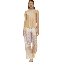 Ottod'Ame Ottod'Ame - Viscose Floral Fantasy Trousers - Cream - Trousers - Luxury Exclusive Collection - Avvenice^ Trousers