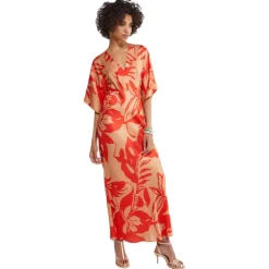 Ottod'Ame Ottod'Ame - Viscose Floral Patterned Dress - Beige/Red - Dresses - Luxury Exclusive Collection - Avvenice