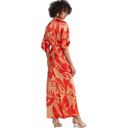 Ottod'Ame Ottod'Ame - Viscose Floral Patterned Dress - Beige/Red - Dresses - Luxury Exclusive Collection - Avvenice