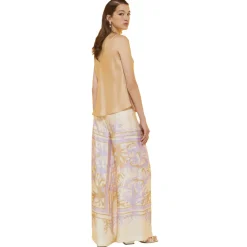 Ottod'Ame Ottod'Ame - Viscose Floral Fantasy Trousers - Cream - Trousers - Luxury Exclusive Collection - Avvenice^ Trousers
