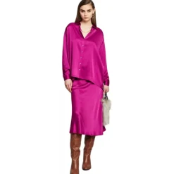 Ottod'Ame Ottod'Ame - Viscose Midi Skirt with Elastic Waistband - Fuxia - Skirt - Luxury Exclusive Collection - Avvenice^ Skirts