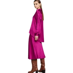 Ottod'Ame Ottod'Ame - Viscose Midi Skirt with Elastic Waistband - Fuxia - Skirt - Luxury Exclusive Collection - Avvenice^ Skirts