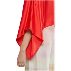 Ottod'Ame Ottod'Ame - Viscose Shirt with Kimono Sleeves - Coral Red - Shirt - Luxury Exclusive Collection - Avvenice