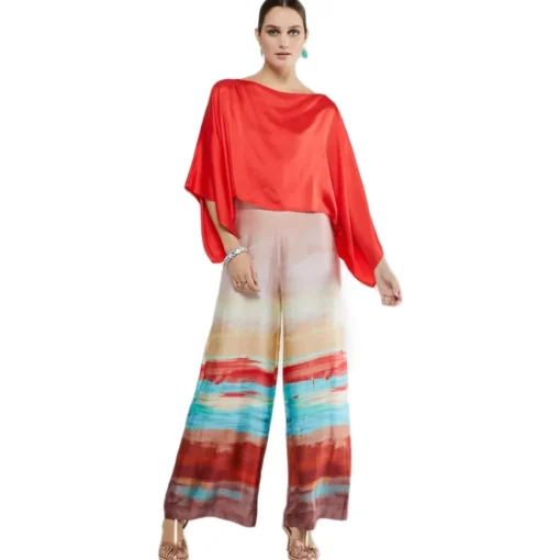 Ottod'Ame Ottod'Ame - Viscose Shirt with Kimono Sleeves - Coral Red - Shirt - Luxury Exclusive Collection - Avvenice