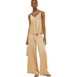 Ottod'Ame Ottod'Ame - Viscose Wide Leg Trousers - Nude - Trousers - Luxury Exclusive Collection - Avvenice