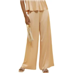 Ottod'Ame Ottod'Ame - Viscose Wide Leg Trousers - Nude - Trousers - Luxury Exclusive Collection - Avvenice