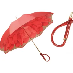 Pasotti Ombrelli 1956 - 189 21065-21 A - Red Petal Umbrella - Luxury Artisan High Quality Umbrella - Avvenice^ Umbrellas And Sticks