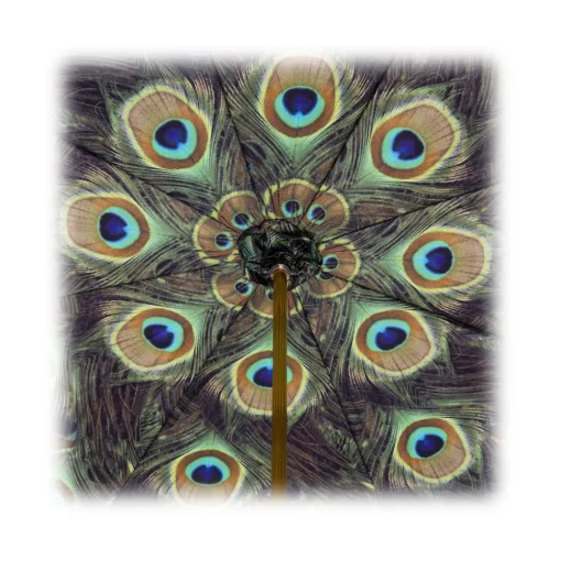 Pasotti Ombrelli 1956 - 189 Hawaii P5 - Black Umbrella with Peacock Interior - Luxury Artisan High Quality Umbrella - Avvenice^ Umbrellas And Sticks
