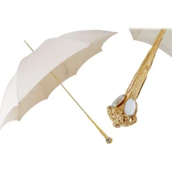 Pasotti Ombrelli 1956 - 386OR Serge-65 E11 - Elegant Ecru Parasol - Luxury Artisan High Quality Umbrella - Avvenice^ Umbrellas And Sticks