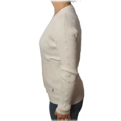 Patrizia Pepe - Cardigan Model with Buttons and V-neck - White - Pullover - Made in Italy - Luxury Exclusive Collection - Avvenice^ Knitwears