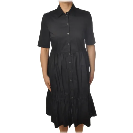 Patrizia Pepe - Cotton Shirt Dress - Black - Dress - Made in Italy - Luxury Exclusive Collection - Avvenice^ Dresses