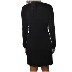 Patrizia Pepe - Dress in Wool with Logo - Black - Dress - Made in Italy - Luxury Exclusive Collection - Avvenice^ Dresses