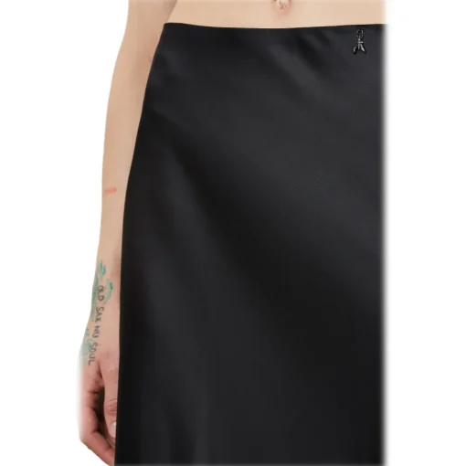Patrizia Pepe - Glossy Fabric Midi Skirt - Black - Skirt - Made in Italy - Luxury Exclusive Collection - Avvenice