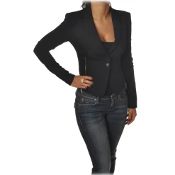 Patrizia Pepe - Jacket Two Buttons with Zip - Black - Jacket - Made in Italy - Luxury Exclusive Collection - Avvenice^ Jackets