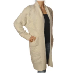 Patrizia Pepe - Long Cardigan Without Closures - White - Pullover - Made in Italy - Luxury Exclusive Collection - Avvenice^ Knitwears