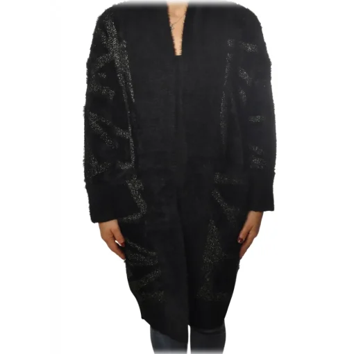 Patrizia Pepe - Long Cardigan Without Closures - Black - Pullover - Made in Italy - Luxury Exclusive Collection - Avvenice