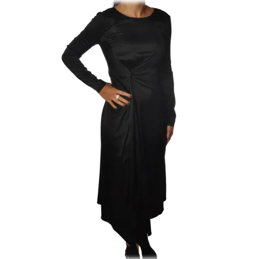 Patrizia Pepe - Long Dress with Long Sleeve - Black - Dress - Made in Italy - Luxury Exclusive Collection - Avvenice^ Dresses