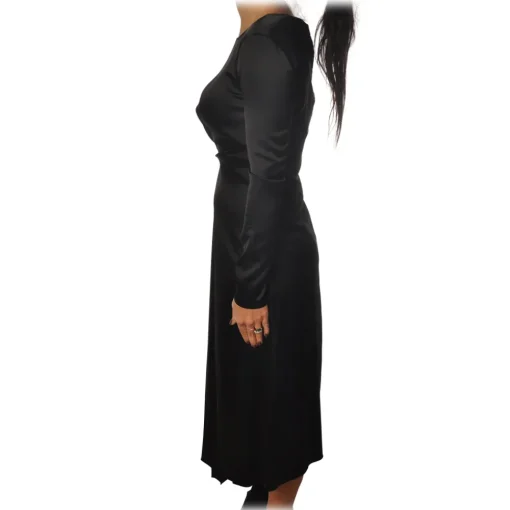 Patrizia Pepe - Long Dress with Long Sleeve - Black - Dress - Made in Italy - Luxury Exclusive Collection - Avvenice^ Dresses