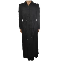 Patrizia Pepe - Long Model Dress with Shirt Collar - Black - Dress - Made in Italy - Luxury Exclusive Collection - Avvenice^ Dresses
