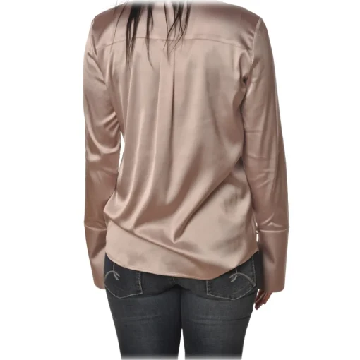Patrizia Pepe - Long Sleeve Shirt with Buttons - Antique Pink - Shirt - Made in Italy - Luxury Exclusive Collection - Avvenice