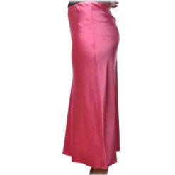 Patrizia Pepe - Midi Skirt High Waist Satin Effect - Shocking Pink - Skirt - Made in Italy - Luxury Exclusive Collection - Avvenice^ Skirts