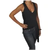Patrizia Pepe - Model with Deep "V" Neckline - Black - Top - Made in Italy - Luxury Exclusive Collection - Avvenice^ Tops