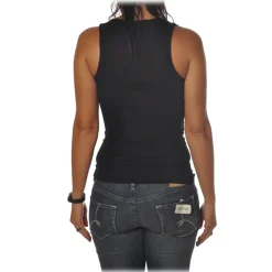 Patrizia Pepe - Model with Deep "V" Neckline - Black - Top - Made in Italy - Luxury Exclusive Collection - Avvenice^ Tops
