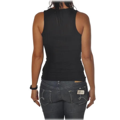 Patrizia Pepe - Model with Deep "V" Neckline - Black - Top - Made in Italy - Luxury Exclusive Collection - Avvenice^ Tops