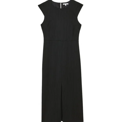Patrizia Pepe - Pinstripe Patterned Sheath Dress - Black - Made in Italy - Luxury Exclusive Collection - Avvenice^ Dresses