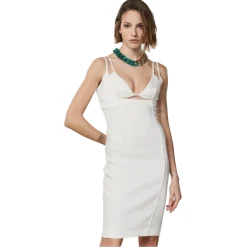 Patrizia Pepe - Sheath Dress with Cut-Out Detail - White - Made in Italy - Luxury Exclusive Collection - Avvenice^ Dresses