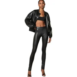 Patrizia Pepe - Shiny Faux Leather Fabric Trousers - Black - Trousers - Made in Italy - Luxury Exclusive Collection - Avvenice^ Trousers