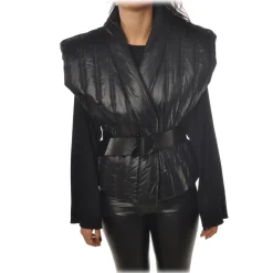 Patrizia Pepe - Sleeveless Jacket in Stitched Nylon - Black - Jacket - Made in Italy - Luxury Exclusive Collection - Avvenice^ Jackets
